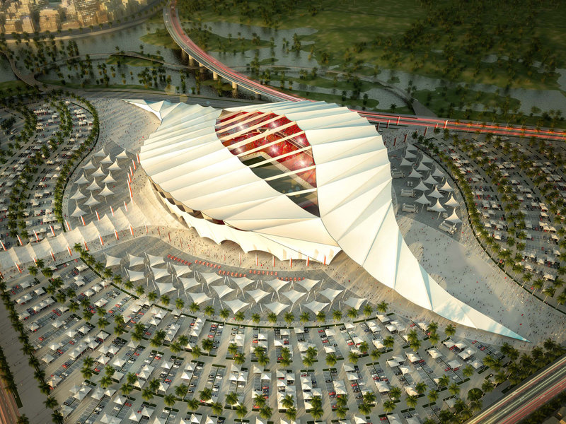 Illustration for article titled The Grim Secret Behind Qatar's Lavish New Stadiums: Human Rights Abuse